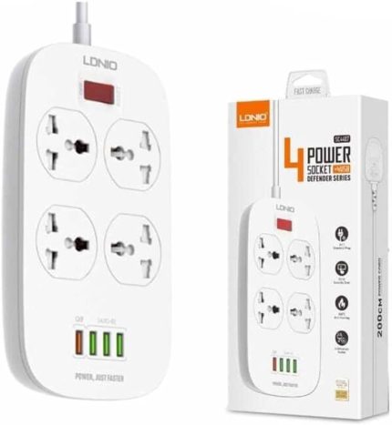 LDNIO SC4407 4 Power Socket + 4 USB Defender Series 2500W | 6-Month Warranty | Tronzz.com