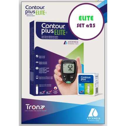 Contour Plus Elite smart Glucometer with 25 Pcs Strip Bundle Offer | Lifetime warranty by Square - Tronzz